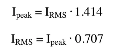 RMS电流与峰值电流的关系